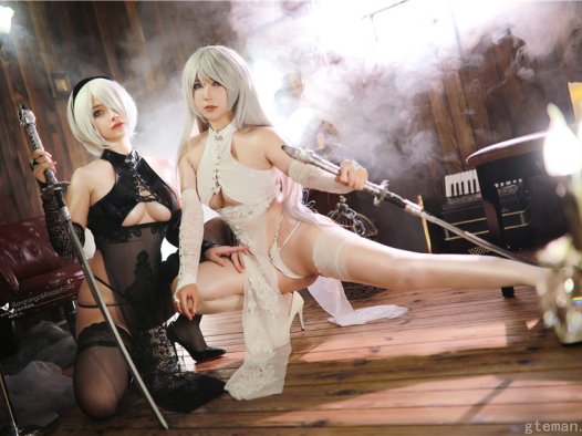 前羽&小容仔咕咕咕w 尼尔2B 双人旗袍[72P-651M]