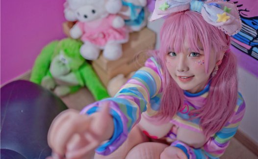 阿半今天很开心 粉色双马尾[43P-868M]
